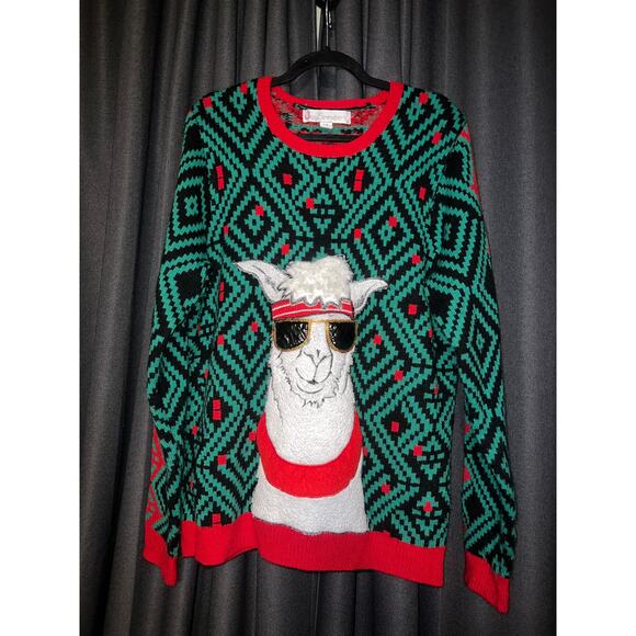 Ugly Christmas Sweater Xmas Size Large Llama - Picture 1 of 3